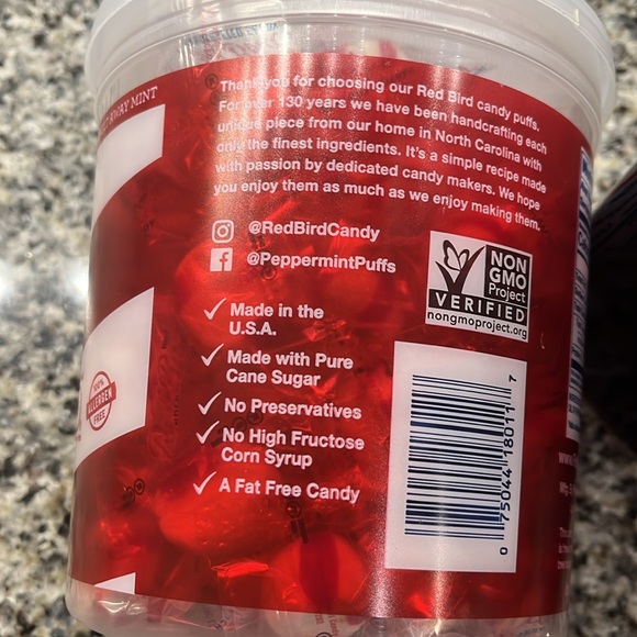 Red Bird Handcrafted Melt Away Mints Peppermint 18oz Tub Made in USA Gluten Free - Picture 4 of 8